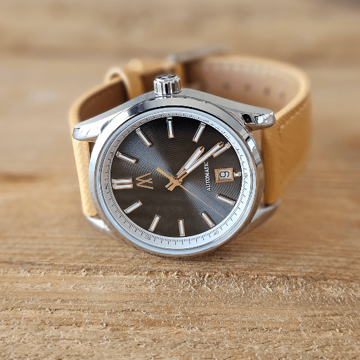 Meshberg 37 Automatic Black Eclipse microbrand watch with black dial