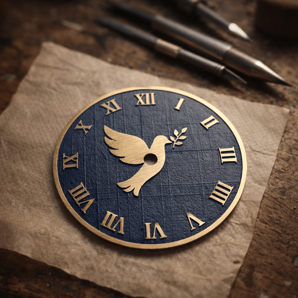 Handmade watch dial created by an independent dial maker, representing art dials and craftsmanship