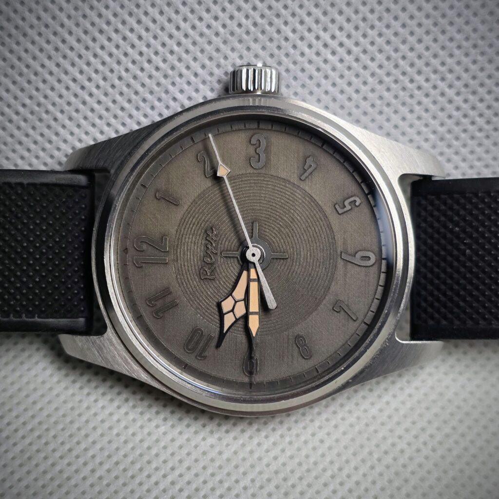 custom watch with engraved dial built by Rexx Timepieces