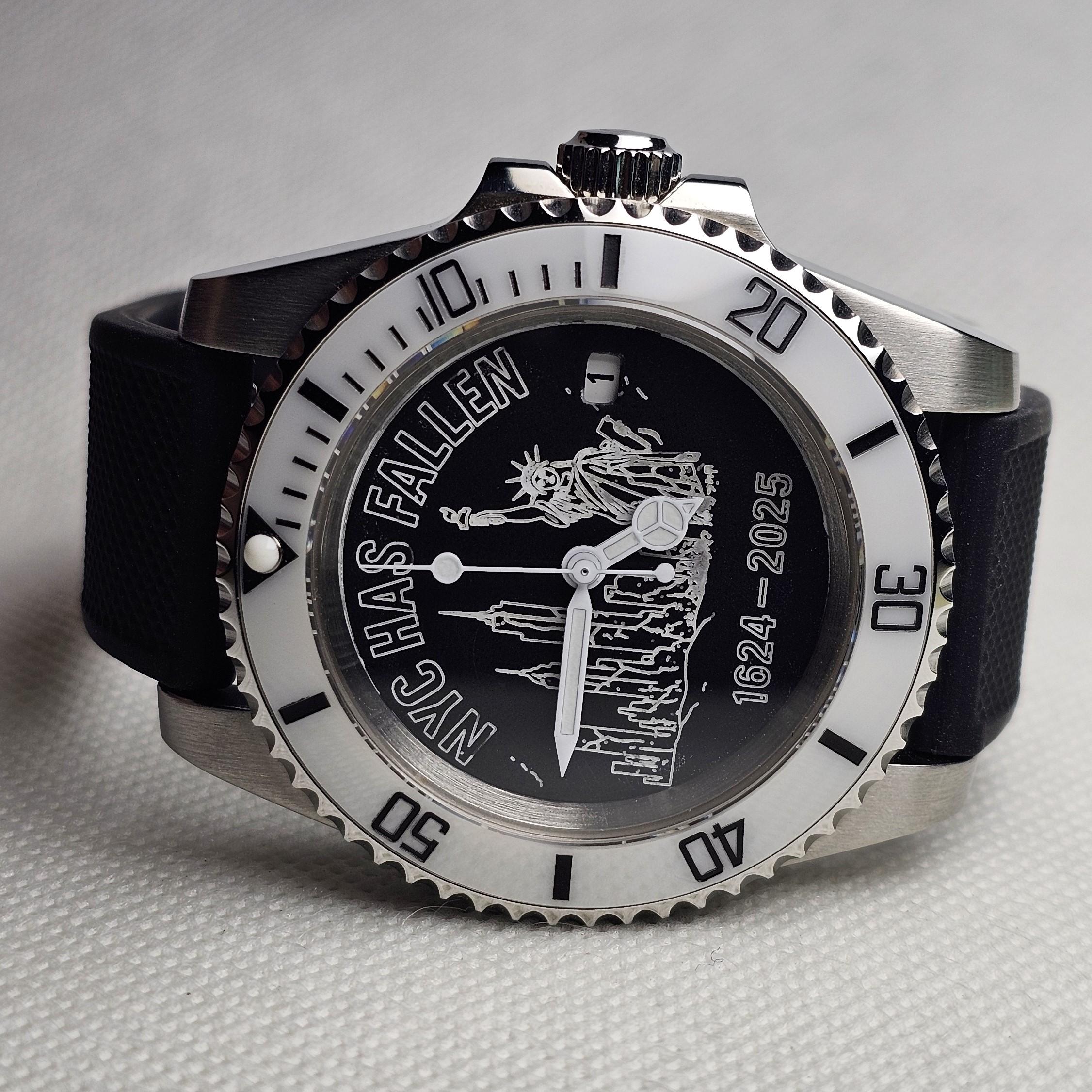 Custom mod watch with diver bezel inspired by classic submariner design