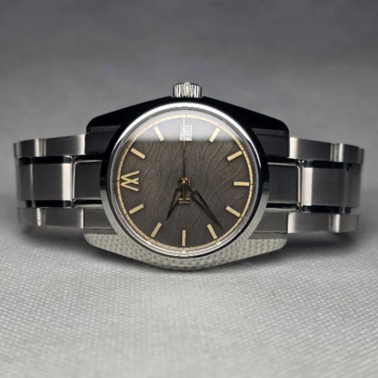 36mm vs 37mm watch comparison shown through the 36.5mm Meshberg Strata handmade dial project